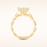 2.73 CT Pear Shaped Three Stone Twisted Shank Moissanite Engagement Ring