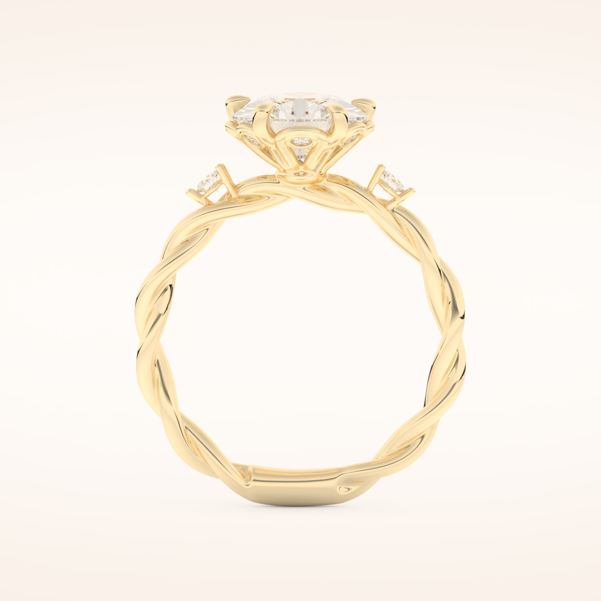 2.73 CT Pear Shaped Three Stone Twisted Shank Moissanite Engagement Ring