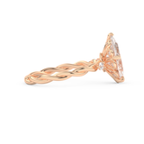 Elongated Pear Cut 2.73 Carat Moissanite Ring – Three Stones Setting in Gold