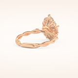 2.73 CT Pear Shaped Three Stone Twisted Shank Moissanite Engagement Ring
