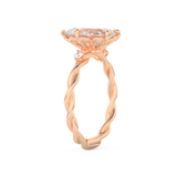Elongated Pear Cut 2.73 Carat Moissanite Ring – Three Stones Setting in Gold