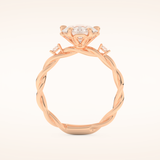 2.73 CT Pear Shaped Three Stone Twisted Shank Moissanite Engagement Ring