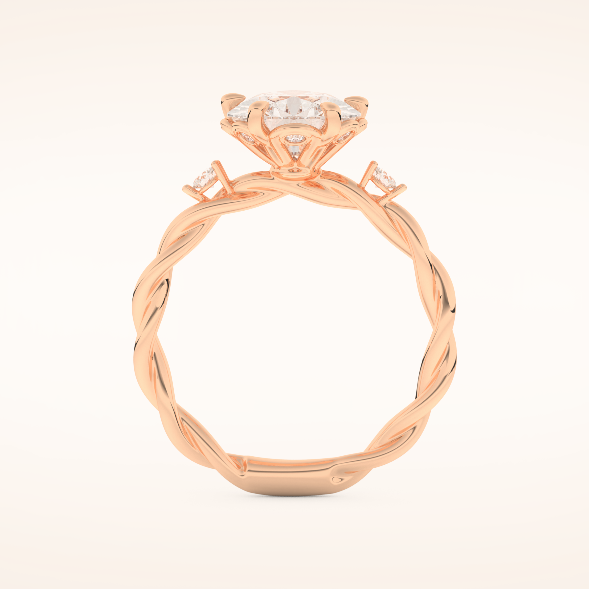 2.73 CT Pear Shaped Three Stone Twisted Shank Moissanite Engagement Ring