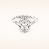 2.73 CT Pear Shaped Three Stone Twisted Shank Moissanite Engagement Ring