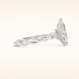2.73 CT Pear Shaped Three Stone Twisted Shank Moissanite Engagement Ring