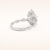 2.73 CT Pear Shaped Three Stone Twisted Shank Moissanite Engagement Ring