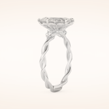 2.73 CT Pear Shaped Three Stone Twisted Shank Moissanite Engagement Ring