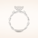 2.73 CT Pear Shaped Three Stone Twisted Shank Moissanite Engagement Ring