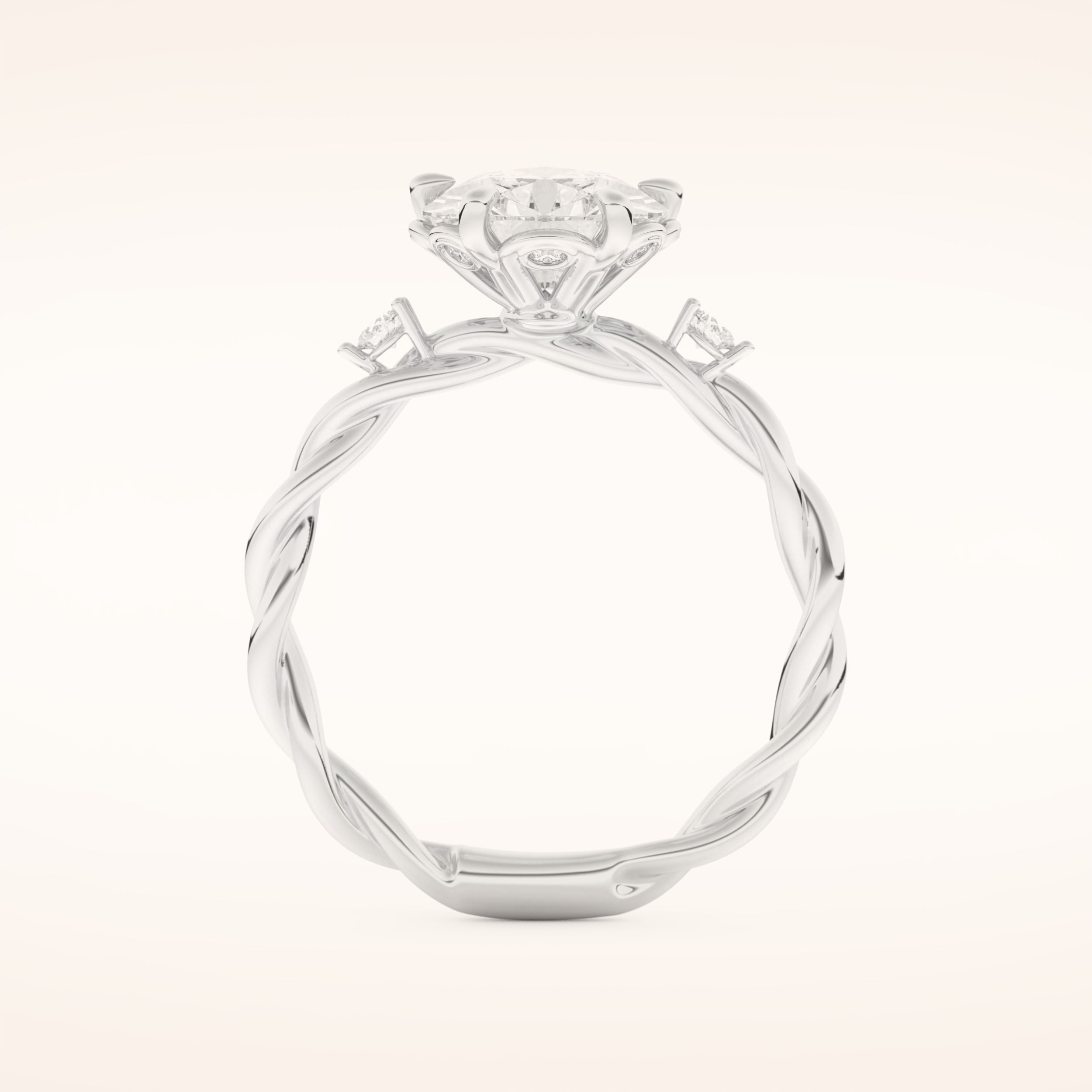 2.73 CT Pear Shaped Three Stone Twisted Shank Moissanite Engagement Ring