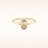 0.39 TCW Triangle, Half moon & Round Shaped Moissanite Multi Stone Bezel Wedding Band