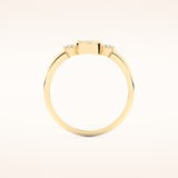 0.39 TCW Triangle, Half moon & Round Shaped Moissanite Multi Stone Bezel Wedding Band