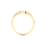 Wedding Band with 0.39 CT Triangle, Half Moon & Round Cut Moissanite – Yellow, White, or Rose Gold