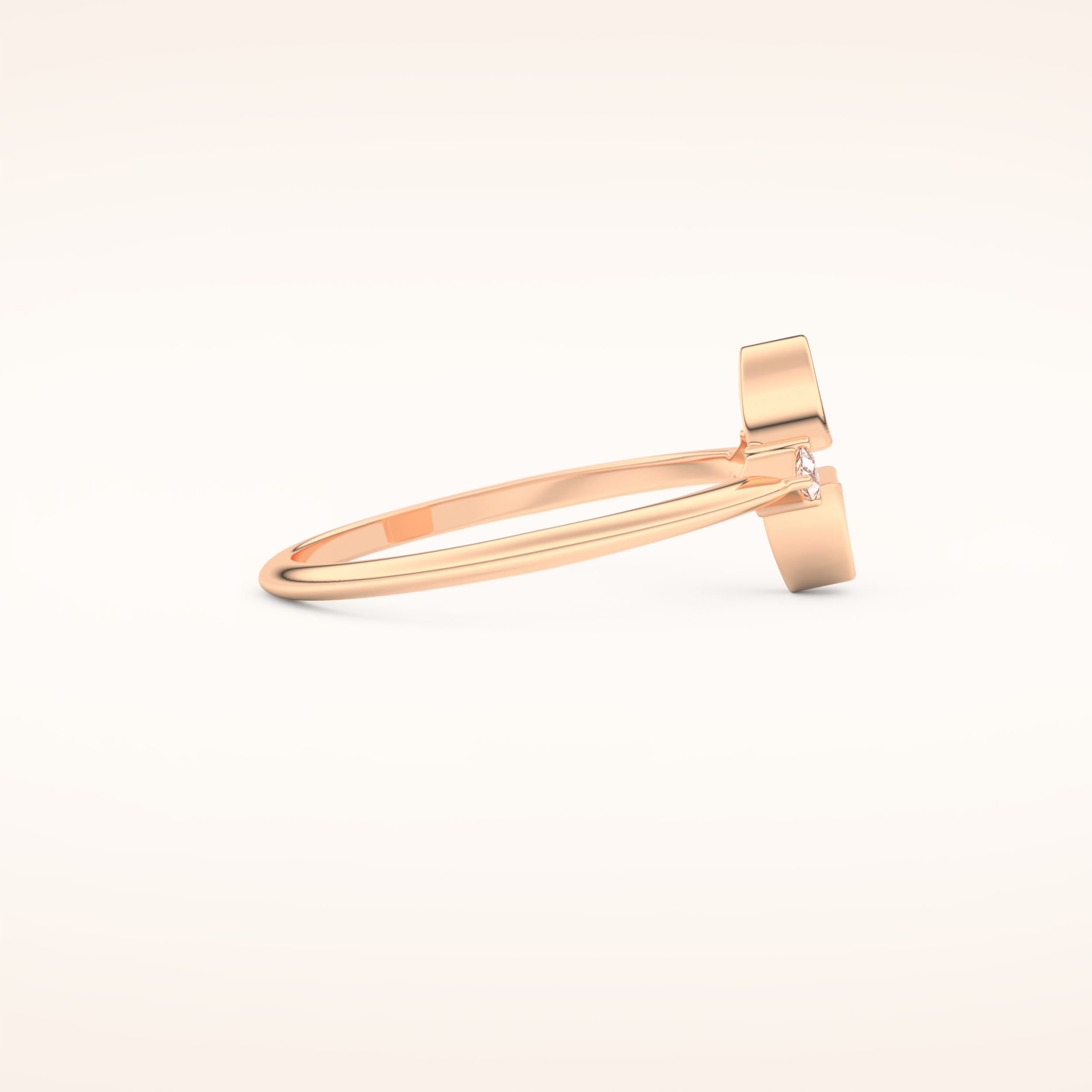 0.39 TCW Triangle, Half moon & Round Shaped Moissanite Multi Stone Bezel Wedding Band