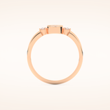0.39 TCW Triangle, Half moon & Round Shaped Moissanite Multi Stone Bezel Wedding Band