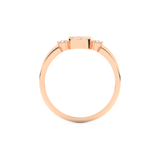 Wedding Band with 0.39 CT Triangle, Half Moon & Round Cut Moissanite – Yellow, White, or Rose Gold