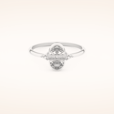 0.39 TCW Triangle, Half moon & Round Shaped Moissanite Multi Stone Bezel Wedding Band