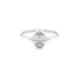 Wedding Band with 0.39 CT Triangle, Half Moon & Round Cut Moissanite – Yellow, White, or Rose Gold