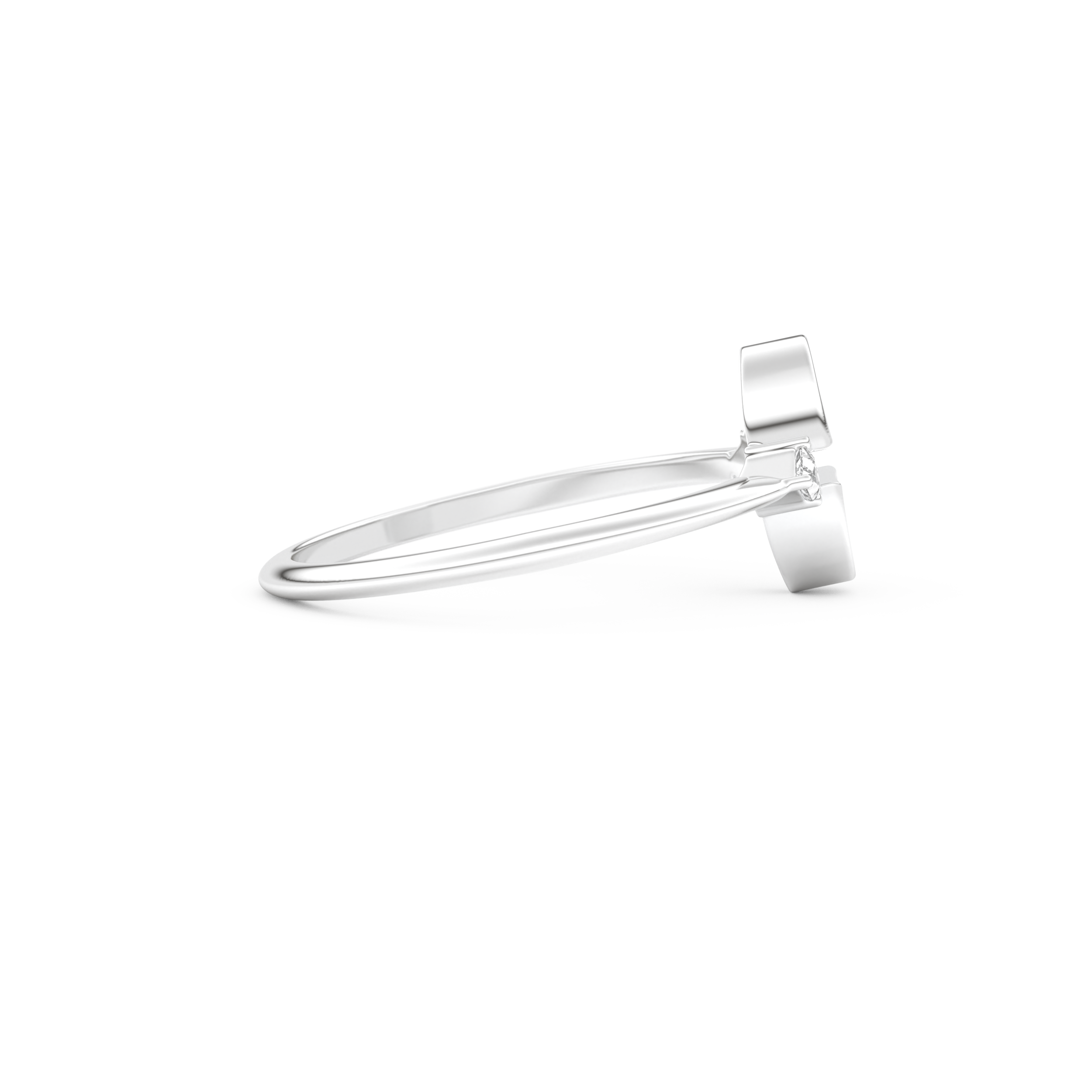 Wedding Band with 0.39 CT Triangle, Half Moon & Round Cut Moissanite – Yellow, White, or Rose Gold
