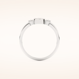 0.39 TCW Triangle, Half moon & Round Shaped Moissanite Multi Stone Bezel Wedding Band