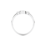 Wedding Band with 0.39 CT Triangle, Half Moon & Round Cut Moissanite – Yellow, White, or Rose Gold