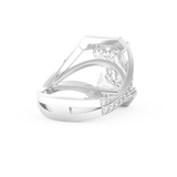 Elongated Emerald Cut 5.75 Carat Moissanite Ring – Split Shank & Pave Setting in Gold