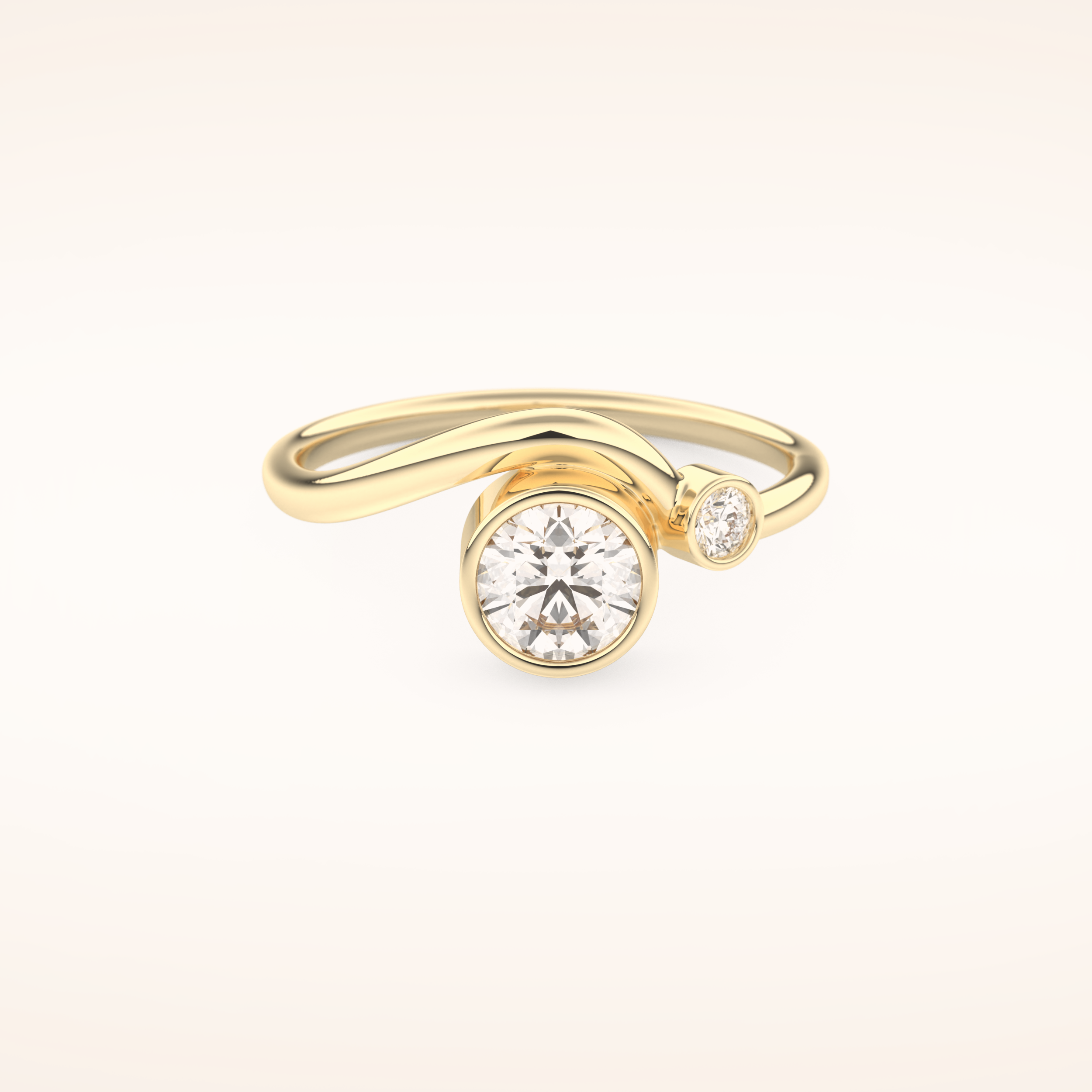 0.79 TCW Round Shaped Toi Et Moi Bezel Moissanite Engagement Ring