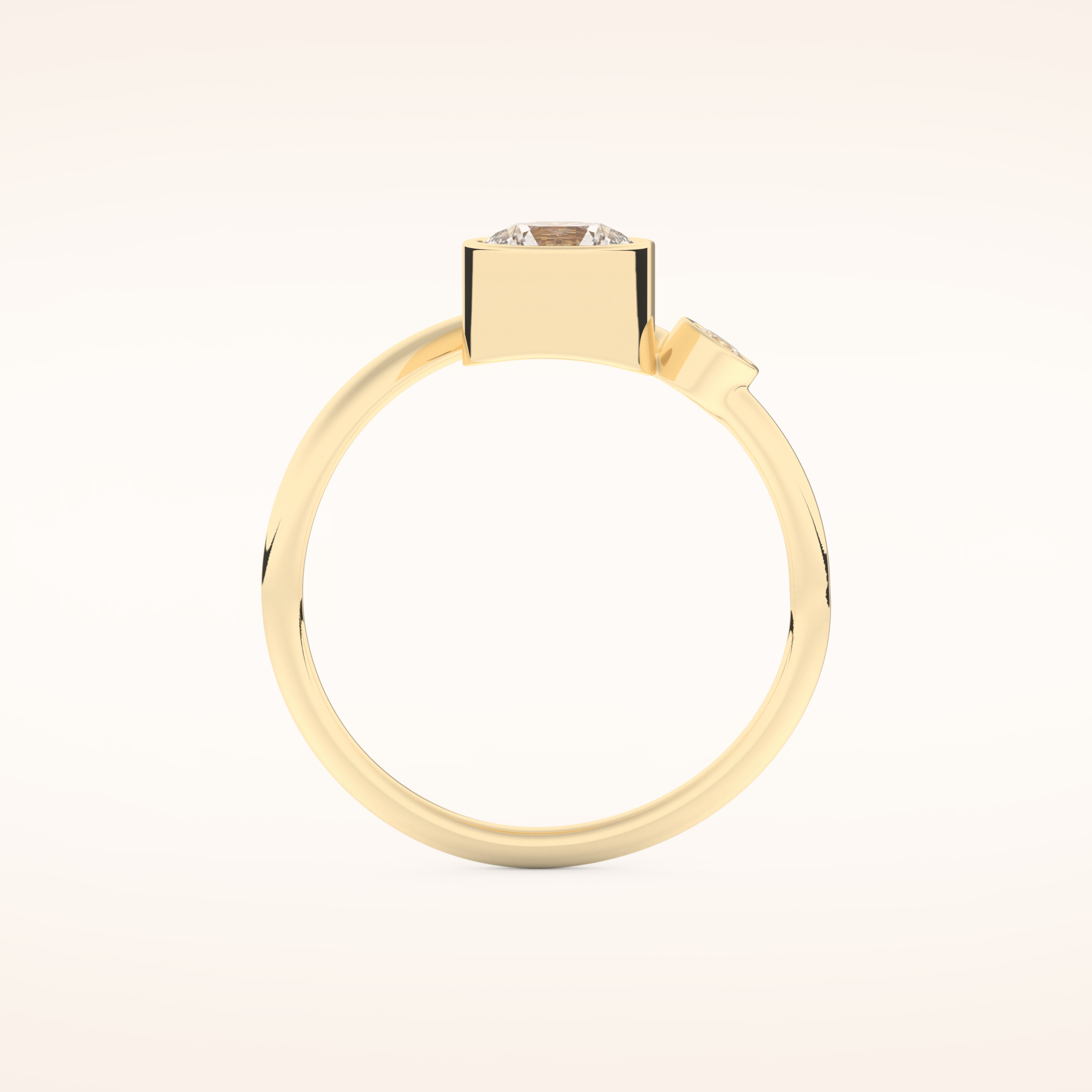 0.79 TCW Round Shaped Toi Et Moi Bezel Moissanite Engagement Ring