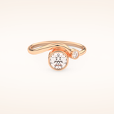 0.79 TCW Round Shaped Toi Et Moi Bezel Moissanite Engagement Ring