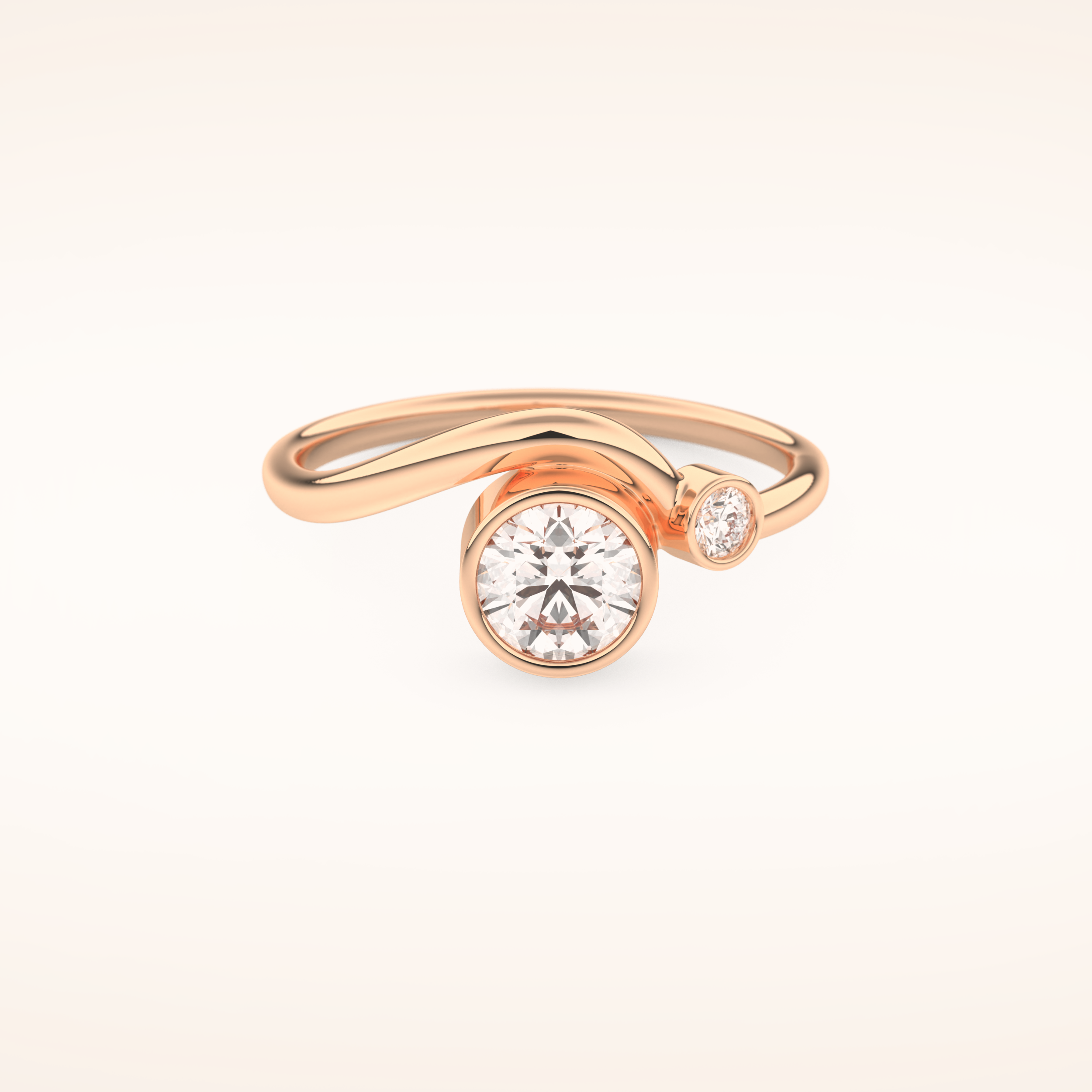 0.79 TCW Round Shaped Toi Et Moi Bezel Moissanite Engagement Ring