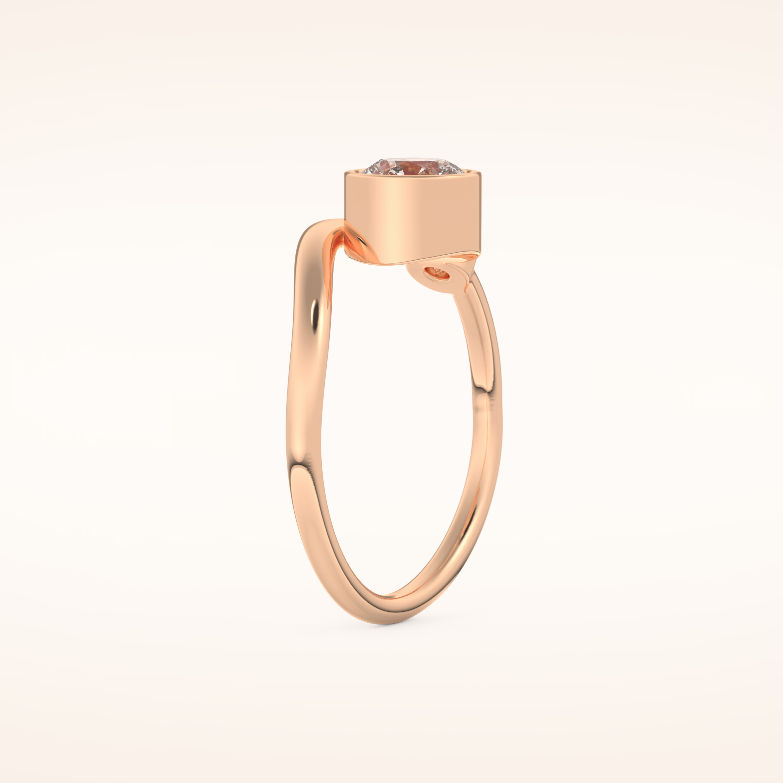 0.79 TCW Round Shaped Toi Et Moi Bezel Moissanite Engagement Ring