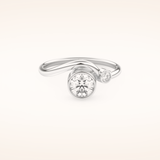 0.79 TCW Round Shaped Toi Et Moi Bezel Moissanite Engagement Ring