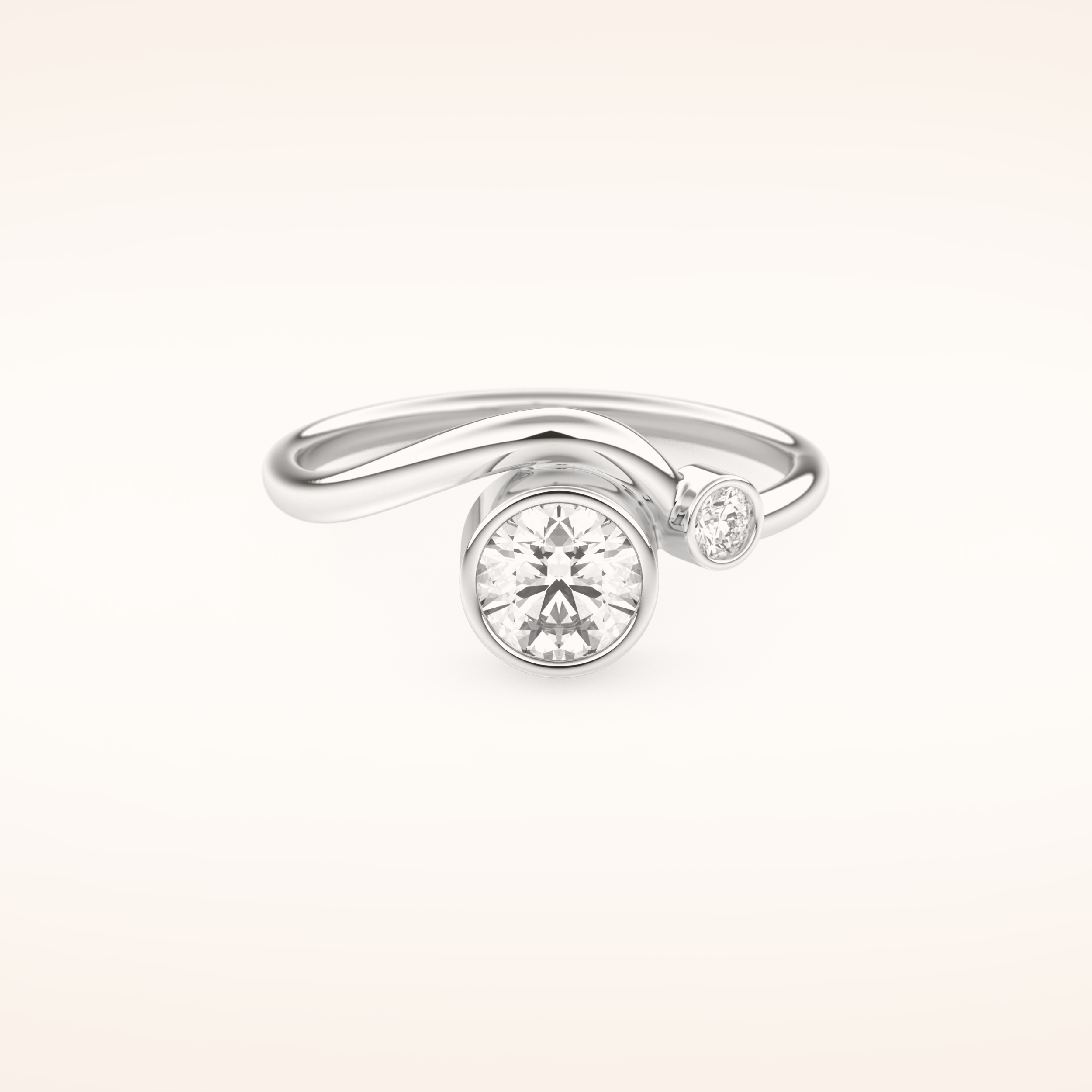0.79 TCW Round Shaped Toi Et Moi Bezel Moissanite Engagement Ring