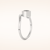 0.79 TCW Round Shaped Toi Et Moi Bezel Moissanite Engagement Ring