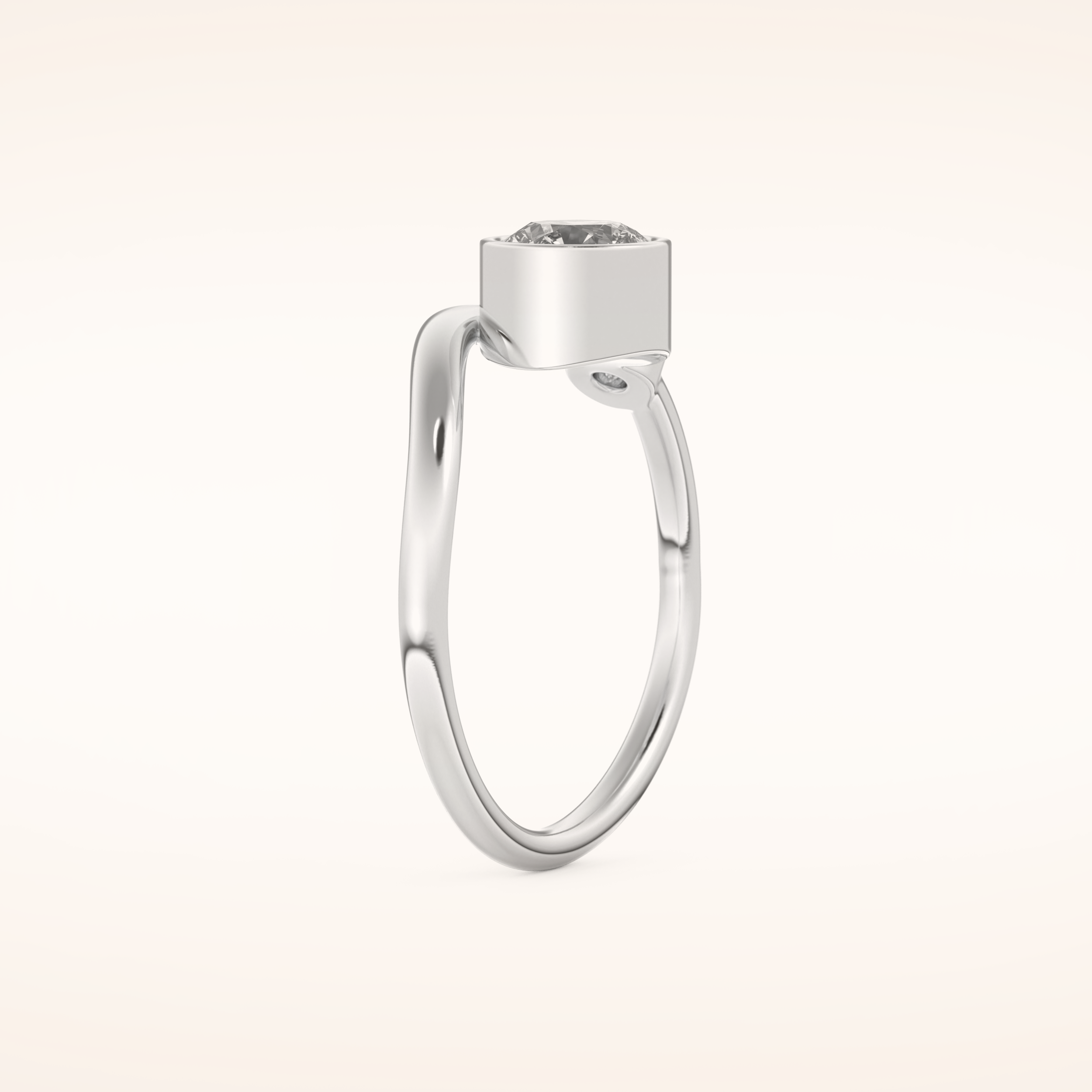0.79 TCW Round Shaped Toi Et Moi Bezel Moissanite Engagement Ring
