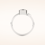 0.79 TCW Round Shaped Toi Et Moi Bezel Moissanite Engagement Ring