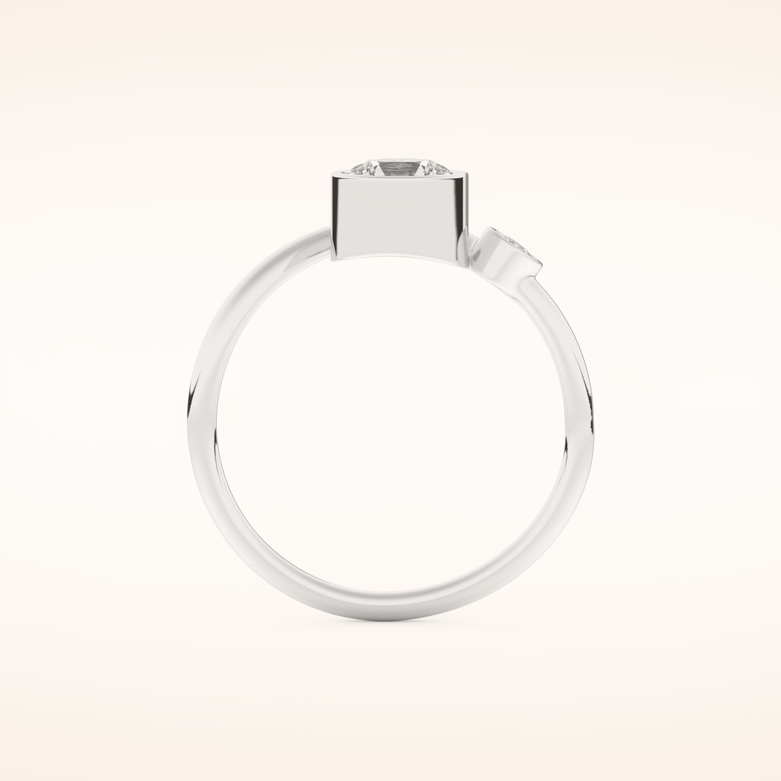 0.79 TCW Round Shaped Toi Et Moi Bezel Moissanite Engagement Ring