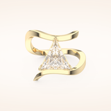 2.30 CT Triangle Shaped Solitaire Curved Shank Moissanite Engagement Ring