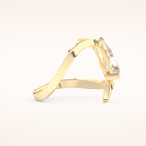 2.30 CT Triangle Shaped Solitaire Curved Shank Moissanite Engagement Ring