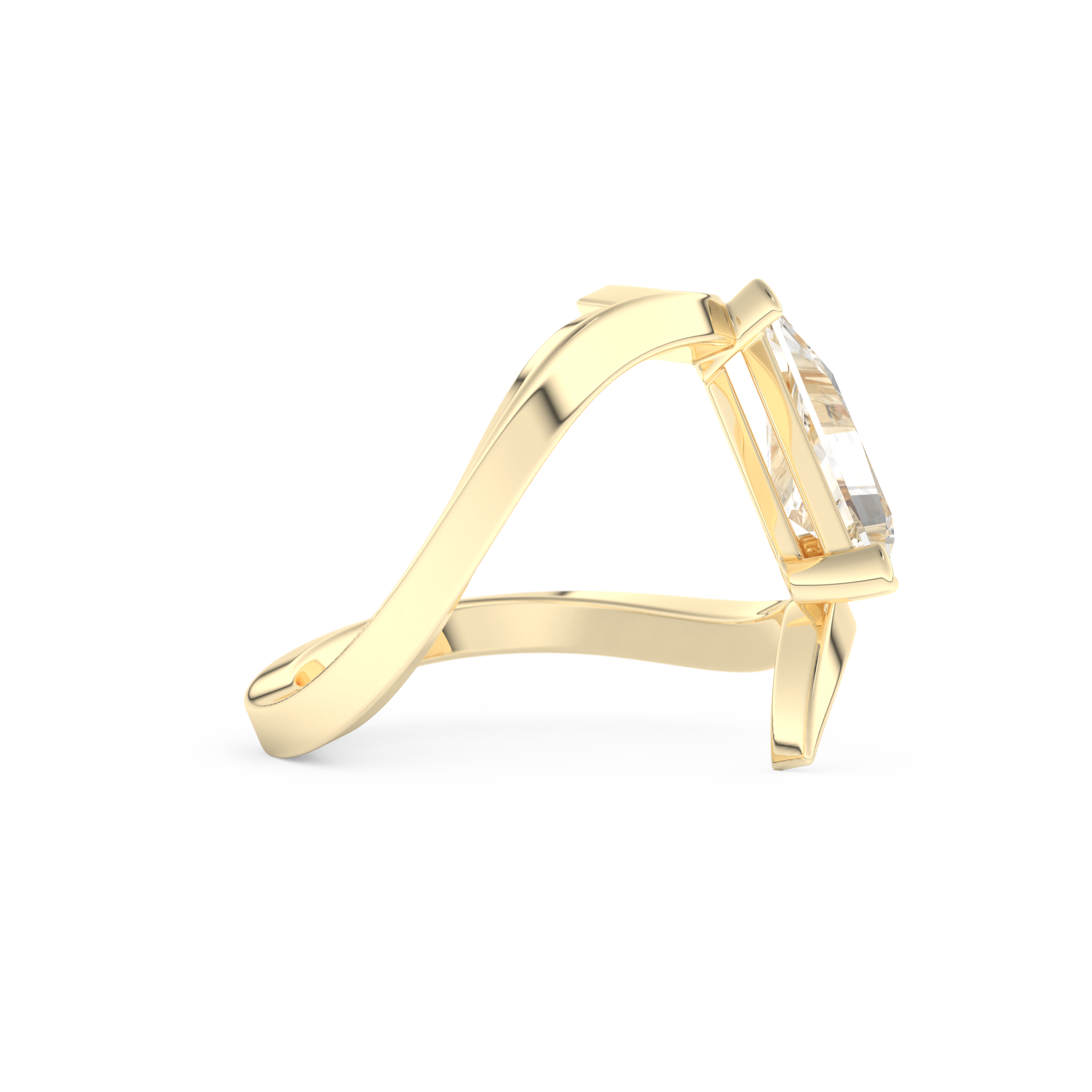 Triangle Cut 2.30 Carat Moissanite Ring – Solitaire Setting in Gold