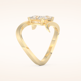 2.30 CT Triangle Shaped Solitaire Curved Shank Moissanite Engagement Ring