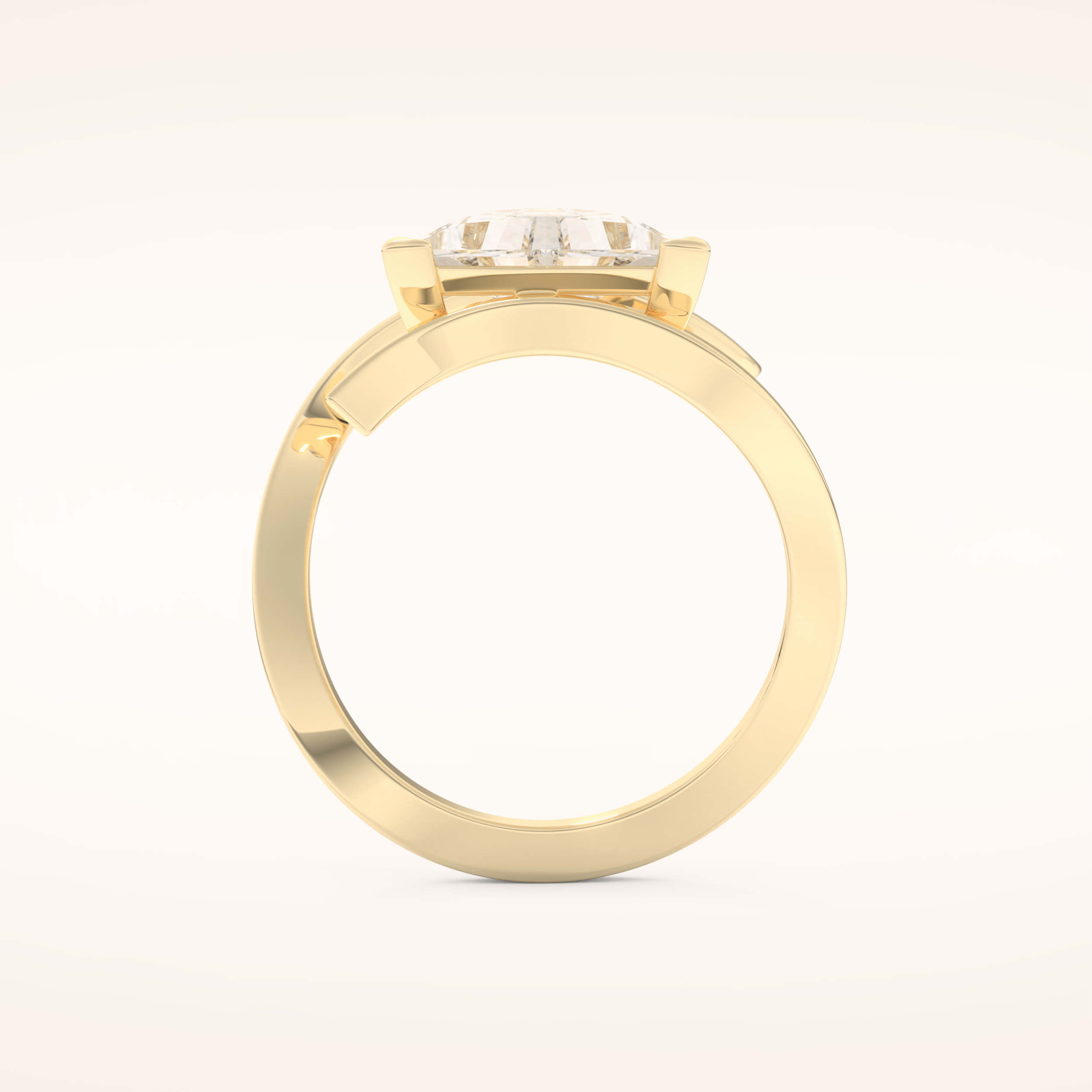 2.30 CT Triangle Shaped Solitaire Curved Shank Moissanite Engagement Ring