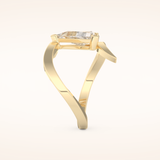 2.30 CT Triangle Shaped Solitaire Curved Shank Moissanite Engagement Ring