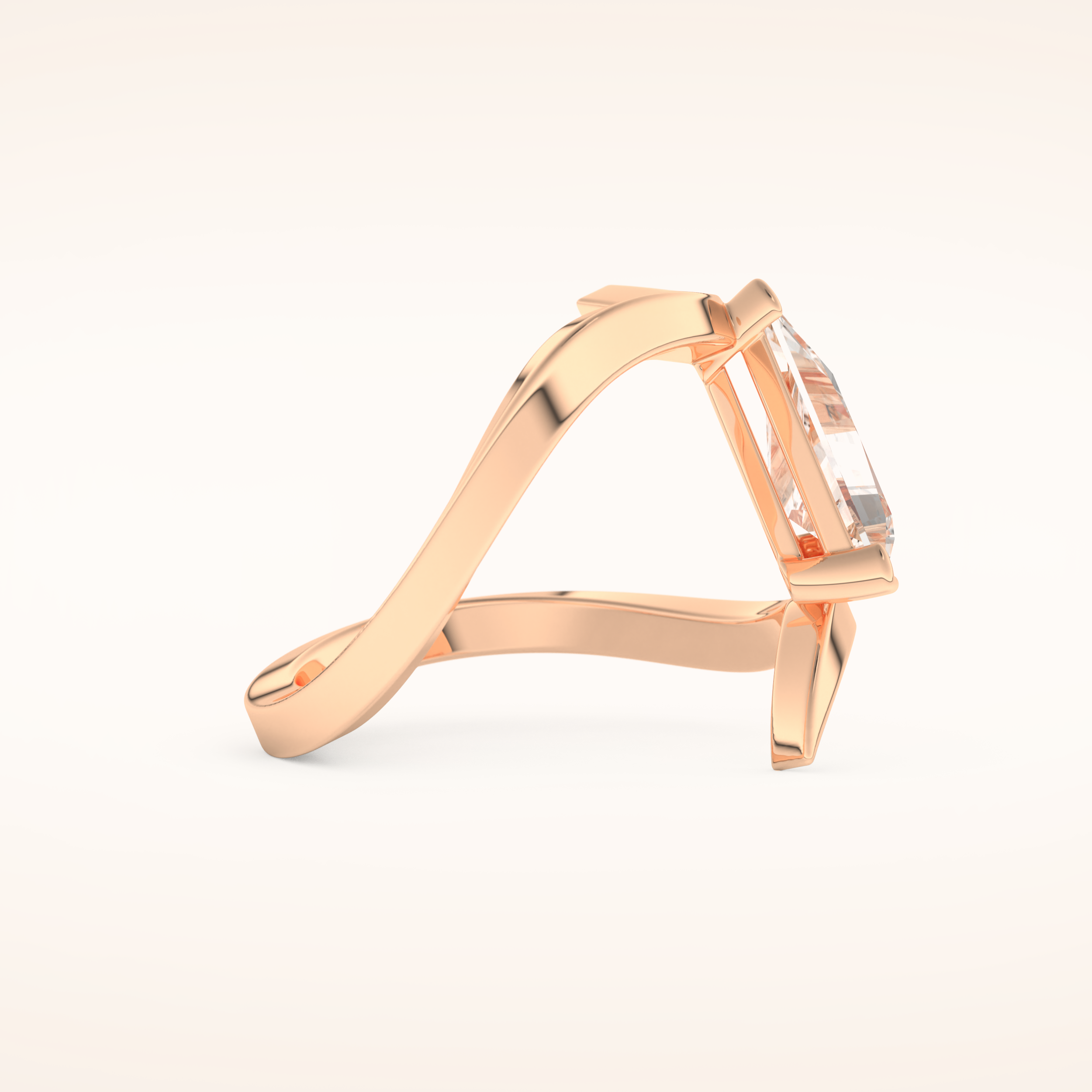 2.30 CT Triangle Shaped Solitaire Curved Shank Moissanite Engagement Ring