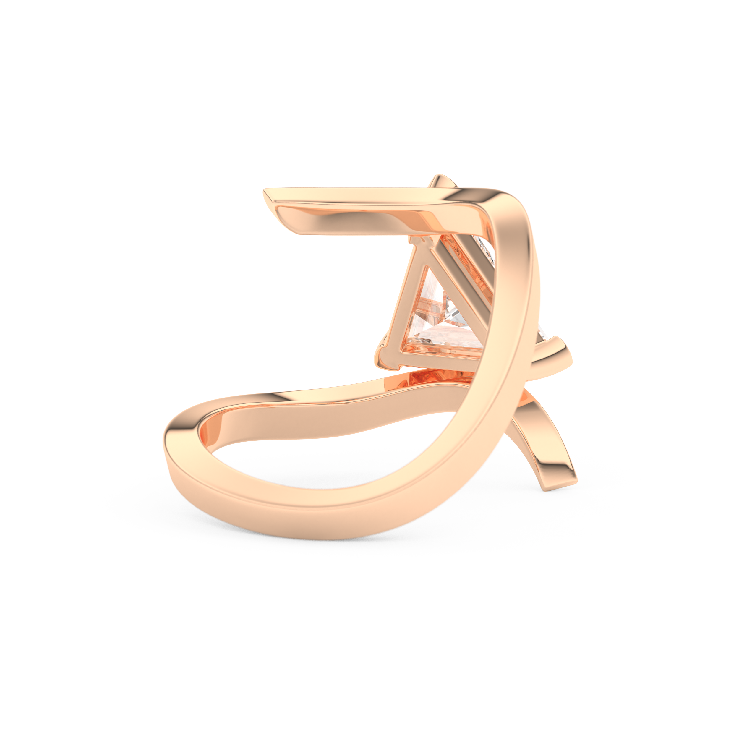 Triangle Cut 2.30 Carat Moissanite Ring – Solitaire Setting in Gold