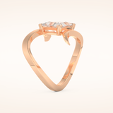 2.30 CT Triangle Shaped Solitaire Curved Shank Moissanite Engagement Ring