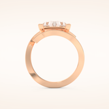 2.30 CT Triangle Shaped Solitaire Curved Shank Moissanite Engagement Ring
