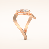 2.30 CT Triangle Shaped Solitaire Curved Shank Moissanite Engagement Ring