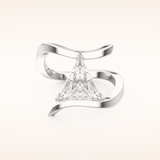 2.30 CT Triangle Shaped Solitaire Curved Shank Moissanite Engagement Ring