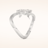 2.30 CT Triangle Shaped Solitaire Curved Shank Moissanite Engagement Ring