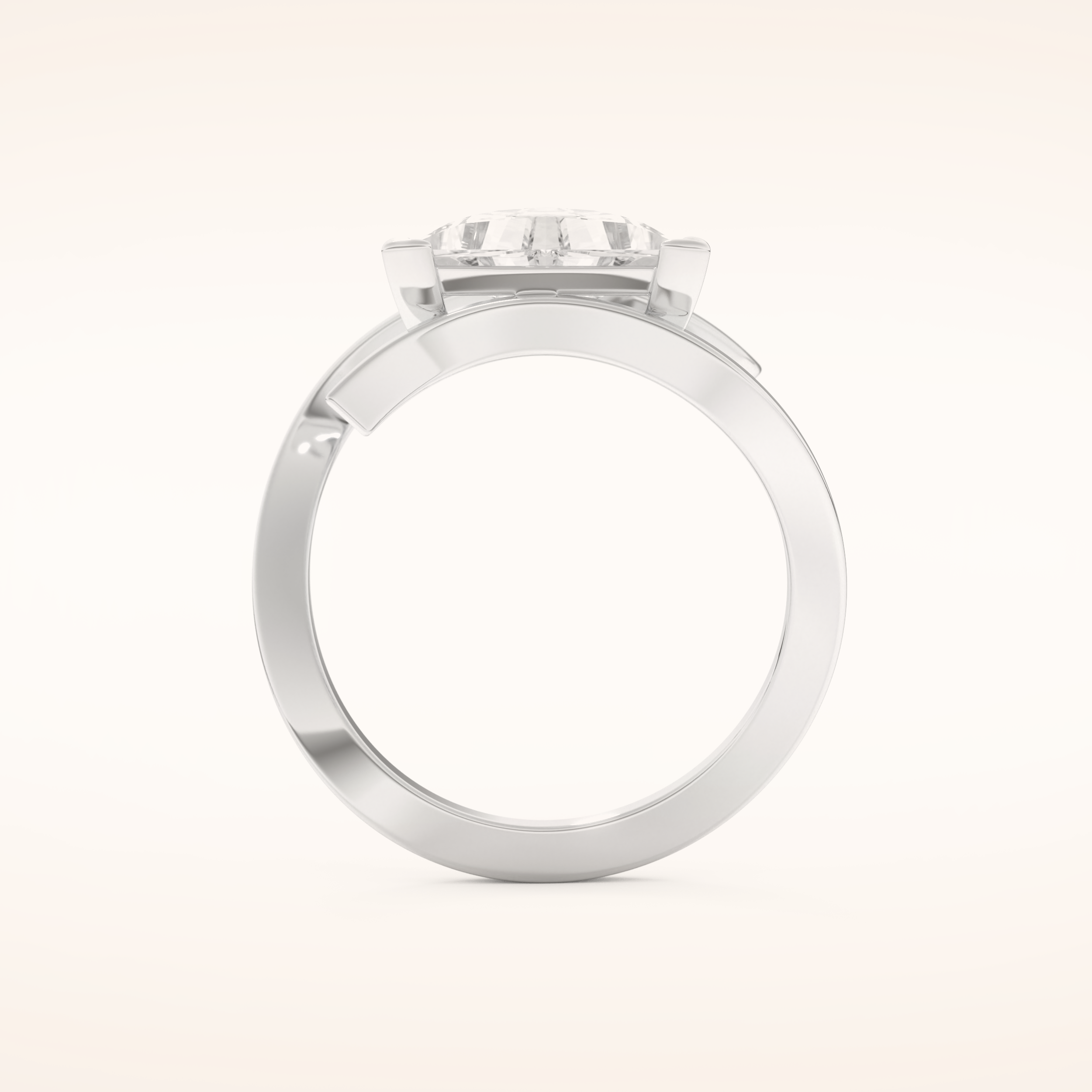 2.30 CT Triangle Shaped Solitaire Curved Shank Moissanite Engagement Ring